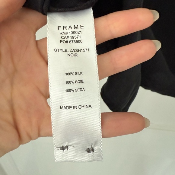 Frame Denim - 100% Silk Black Button Down Blouse - Size S - Picture 2 of 3